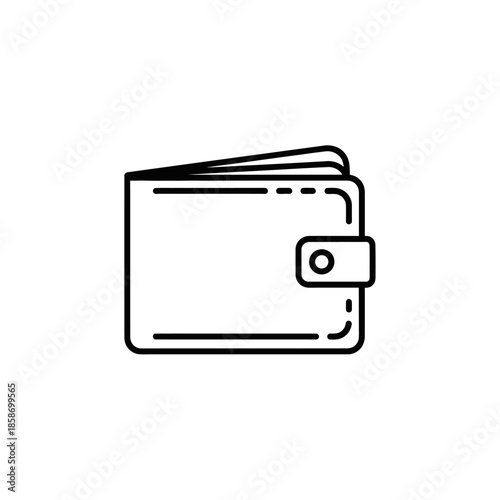 Minimalist Outline Wallet Icon for Digital Payments and Financial Apps