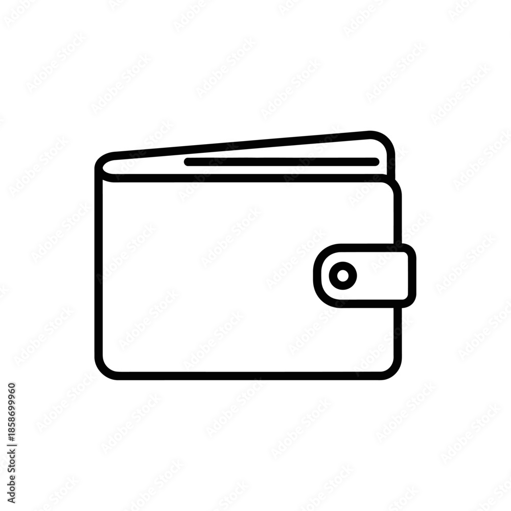 Fototapeta premium Minimalist Wallet Icon for Financial or Payment Concepts