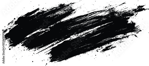 Brush Stroke texture on white background strong brush stroke graphic element Black Brush strokes
