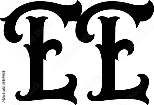 modern ee letter logo