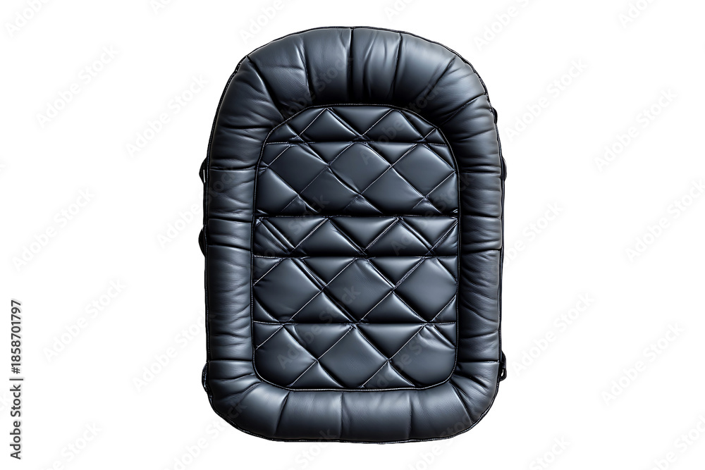 Obraz premium Luxurious Quilted Leather Cushion Pad Design Isolated on a Transparent Background