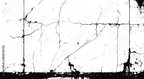 Wall fragment with scratches and cracks photo