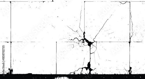 Wall fragment with scratches and cracks photo