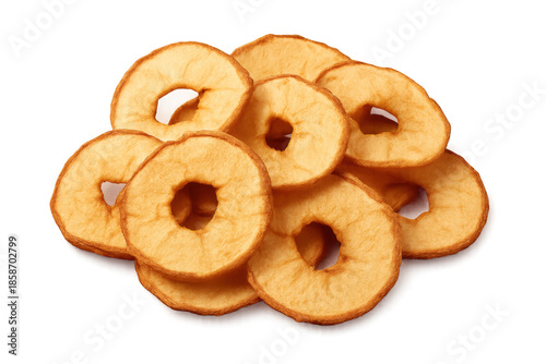 Dried apple rings healthy fruit snack on transparent background