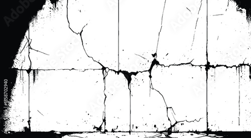 Cracked concrete wall background. Grungy Concrete Wall. Concrete wall background with deep cracks. 