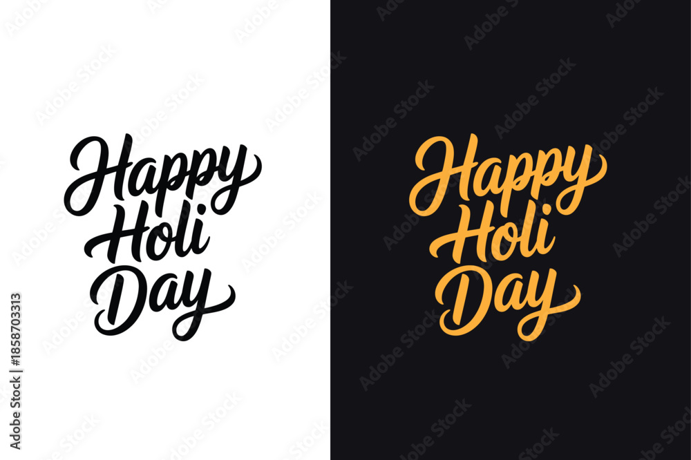 Obraz premium Celebrating Holi Day with colorful illustrations on contrasting backgrounds