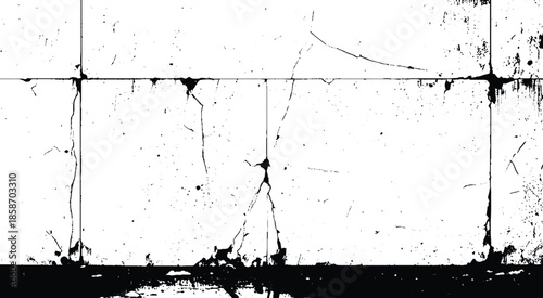 old wall background crack vector, grunge texture.  cracked ground, ground distress texture, damage texture.