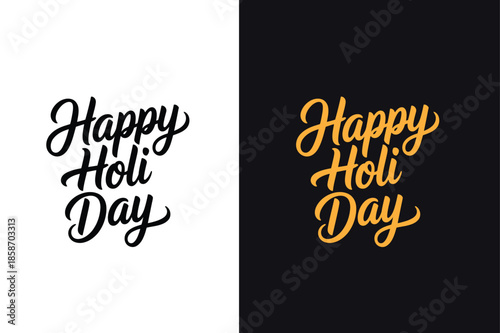 Celebrating Holi Day with colorful illustrations on contrasting backgrounds