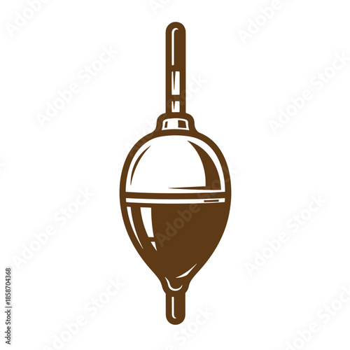 Vintage Brown fishing float with line and hook  fishing equipment  outdoor recreation