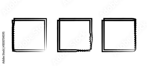 Set of gothic style Halloween frames with black spiky outlines black and white frames