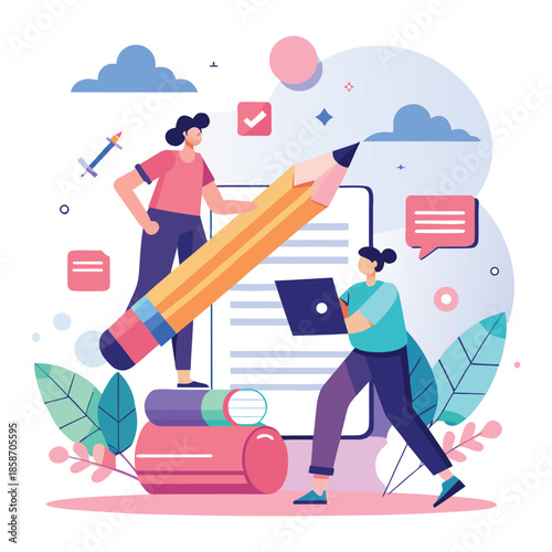 Modern Content Creator Flat Illustration