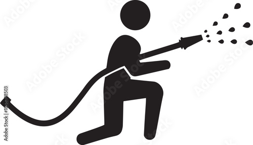 Fireman icon in flat style, Firefighter sign or symbol, vector Illustration,