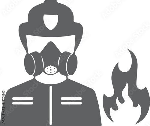 Fireman icon in flat style, Firefighter sign or symbol, vector Illustration
