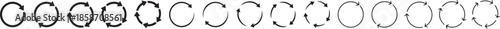 Set of circle arrows rotating icon, Round reload, Refresh, recycle, loop rotation, Circular rotation loading, redo process, Vector illustration