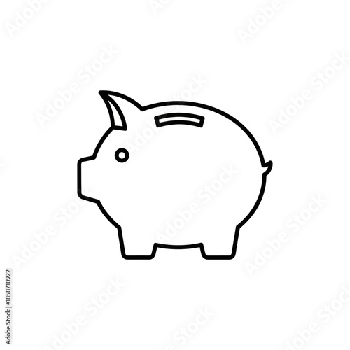 Piggy Bank Icon Illustration for Financial Savings and Budgeting Concepts