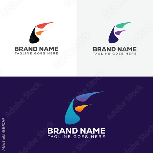 modern abstract F letter logo vector