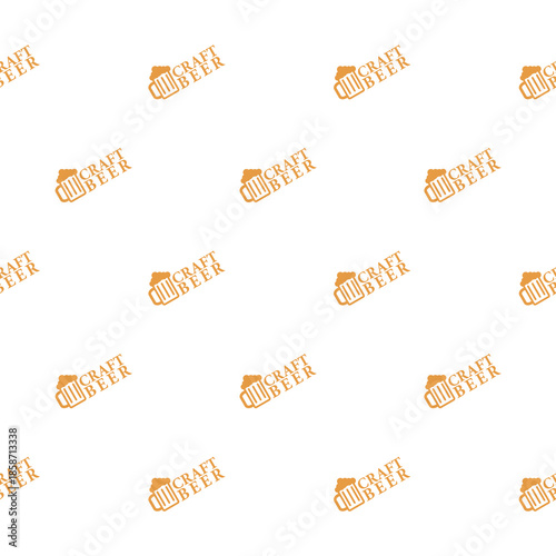 Craft beer seamless pattern isolated on white background