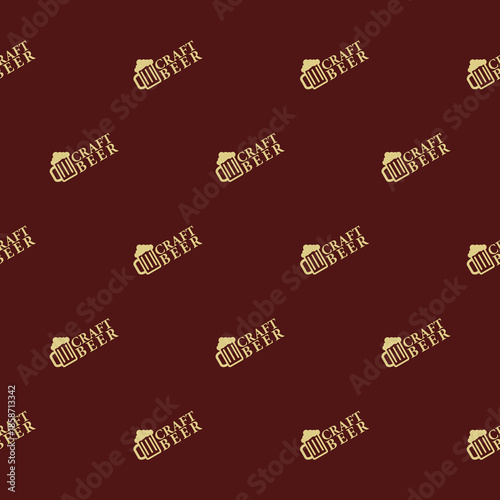Craft beer seamless pattern isolated on color background