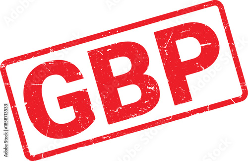 Grunge Style Red GBP Rubber Stamp Illustration on a White Background Design