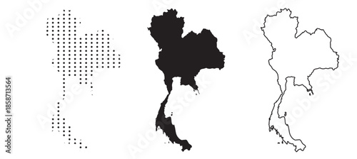 Thailand Map With Dotted Pattern Isolated on White Background