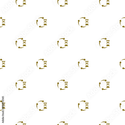 Hourglass sand clock icon seamless pattern isolated on white background