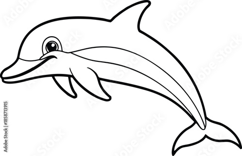 Cute cartoon dolphin jumping in a playful pose