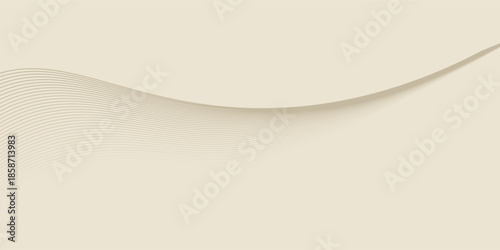 Abstract background with lines and waves. Web banner size. Element for design. Vector background for brochure, booklet, flyer, poster. Brown and beige gradient. Coffee, cafe eps10