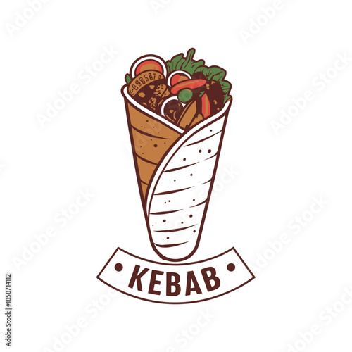 kebab logo design silhouette vector line art logo design
