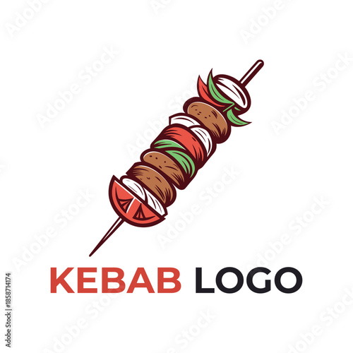kebab logo design silhouette vector line art logo design
