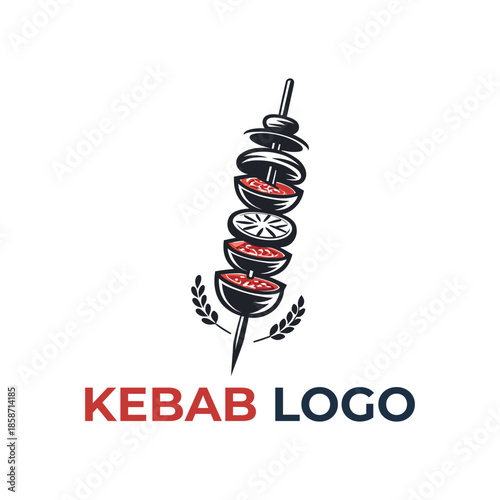 kebab logo design silhouette vector line art logo design
