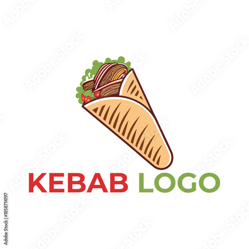 kebab logo design silhouette vector line art logo design
