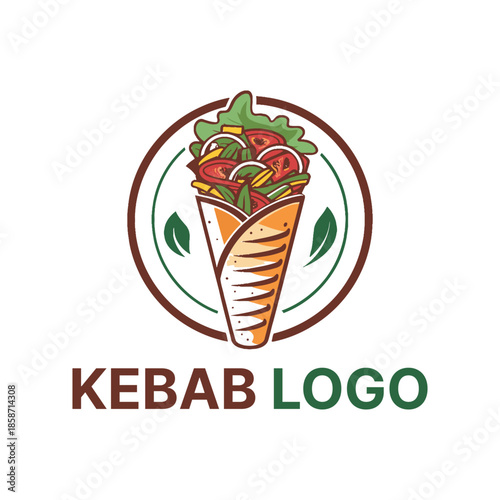 kebab logo design silhouette vector line art logo design
