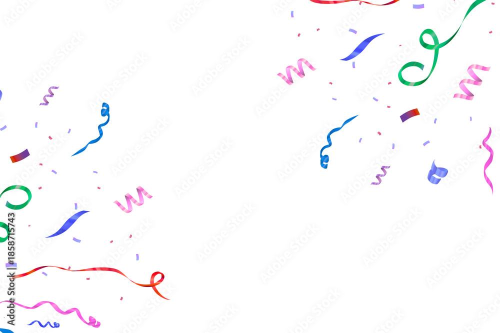 Fototapeta premium Colorful Confetti Streamers Celebration Background