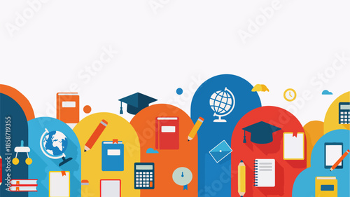 Learning Tools Illustration Template with Copy Space – Empowering Future Education