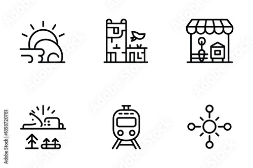 Travel Navigation and Public Transportation Vector Icons