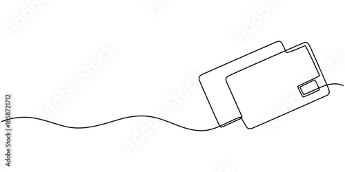 Credit card continuous one line drawing minimalist finance concept illustration