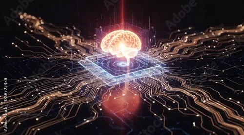 Artificial Intelligence Brain on Microchip with Digital Data Flow