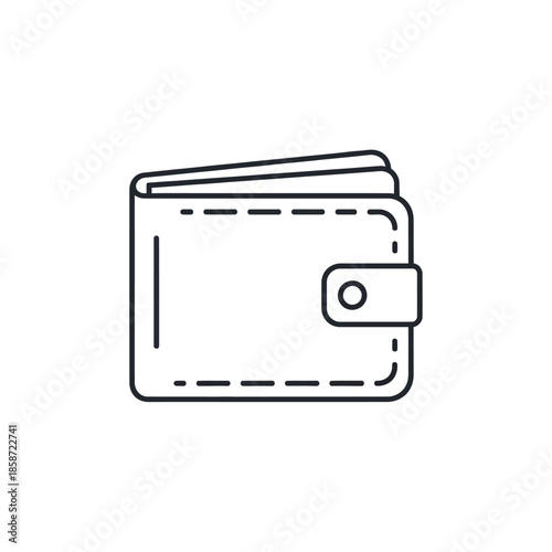 Simple Line Drawing of Wallet for Financial or Personal Document Concepts
