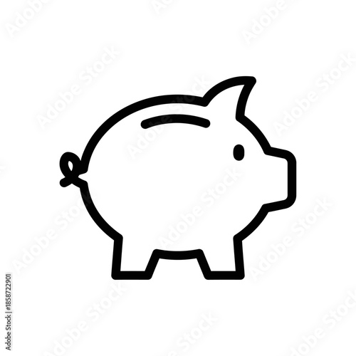 Simple Piggy Bank Icon for Saving and Financial Growth Concepts