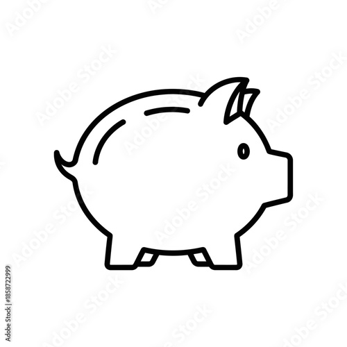 Simple Piggy Bank Illustration for Save Money and Financial Growth Concepts
