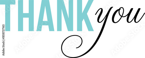 Thank you typography design, modern appreciation message, elegant script lettering with bold text, gratitude quote, minimal thank you illustration vector