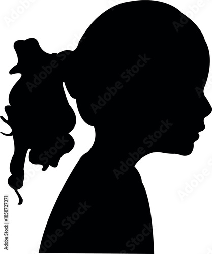 a girl head silhouette vector