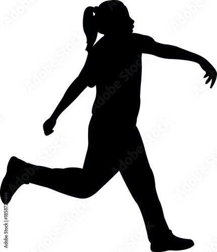 a girl jumping body silhouette vector