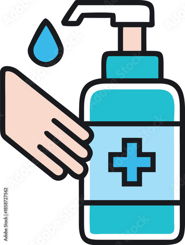 Vector icon of a Hand sanitizer.