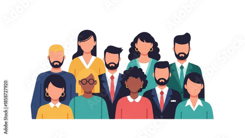 Diverse group of people standing together in a professional setting