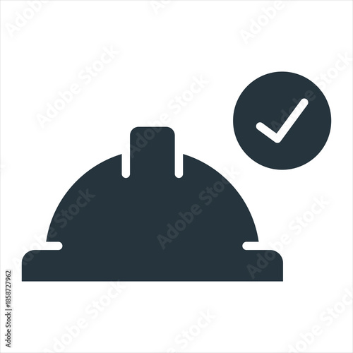 Hard Hat Glyph Icon Vector Illustration