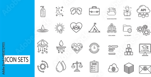 Conceptual Cloud-Based Data Services and Business Growth Icons