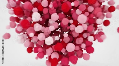 Camera Flying Through Heart Shapes Seamless Loop ai generated