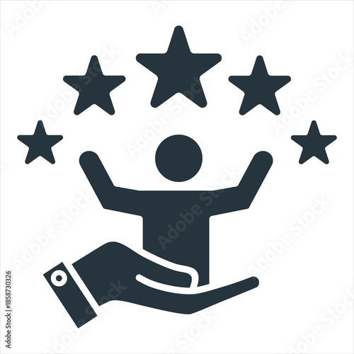 Satisfaction Glyph Icon Vector Illustration
