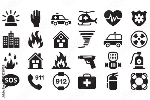 Public Safety and Emergency Service Icons for Crisis Response Design